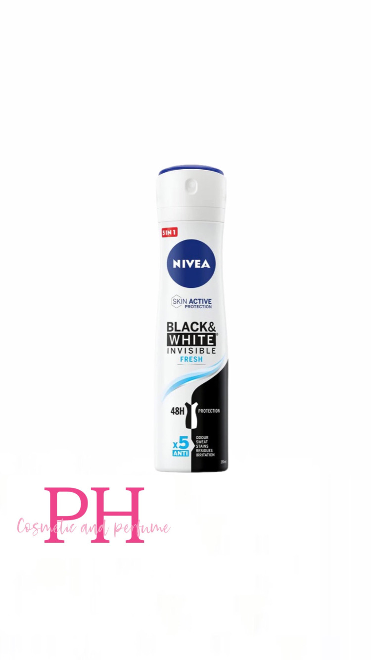 اسپری ضد تعریق بدن نیوا Nivea مدل Black&white Fresh رنگ آبی زنانه