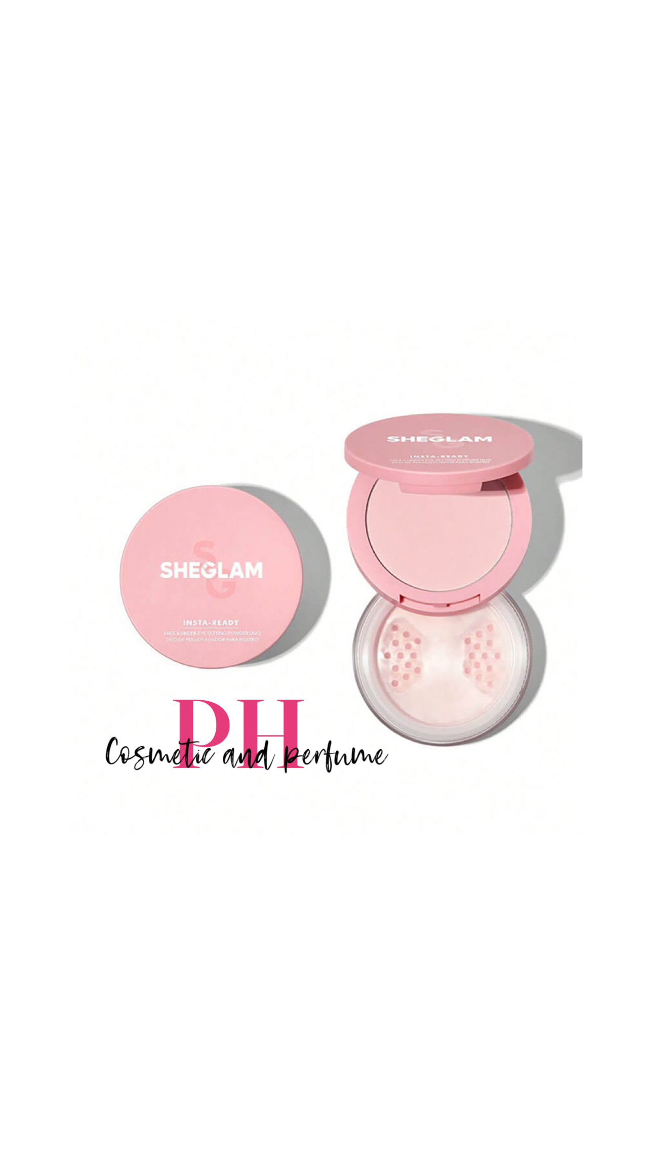 پودر فیکس دوطبقه صورتی شیگلم مدل  Sheglam loose powder Bubblegum