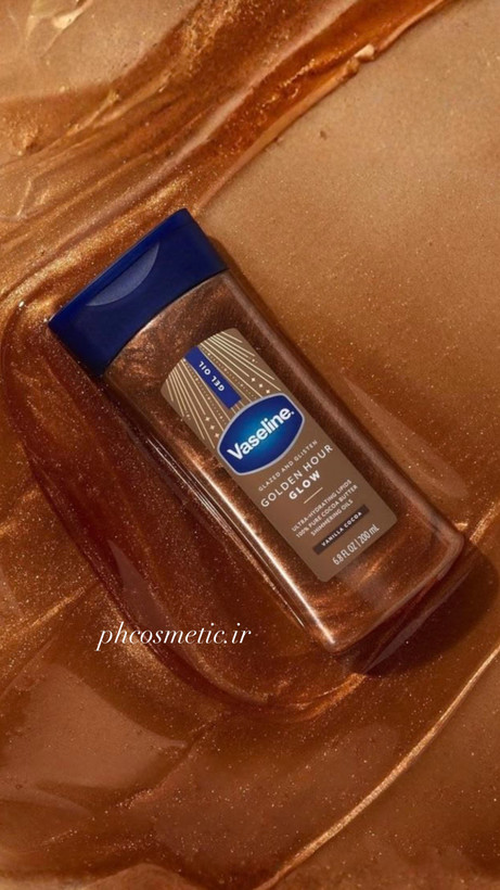 روغن بدن شیمری شکلاتی وازلین shimmering Cocoa Radiant body oil Vaseline