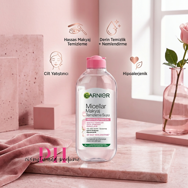 میسلار واتر پاک کننده آرایش کلاسیک صورتی گارنیر Garnier Micellar Water Hassas Ciltler İçin