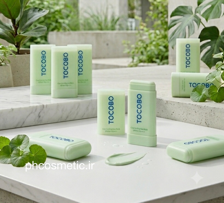 ضد آفتاب استیکی توکوبو مدل خنککننده سیکا سبز TOCOBO Cica Cooling Sun Stick SPF50