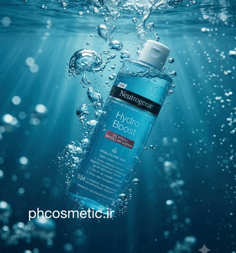 میسلار واتر پاک کننده آرایش ۳در۱ هیالورونیک اسید هیدروبوست نیتروژینا Neutrogena Hydro Boost 3-in-1 Micellar Water