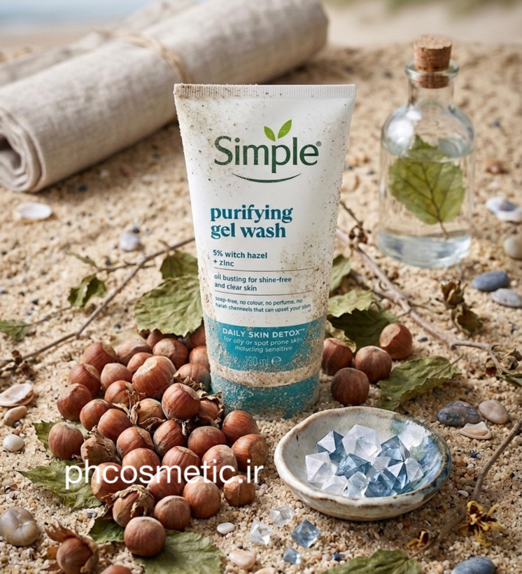 فیس واش ژل شستشوی صورت ضد آکنه و کوچک کننده منافذ سیمپل Simple Skin Detox Purifying Gel Wash