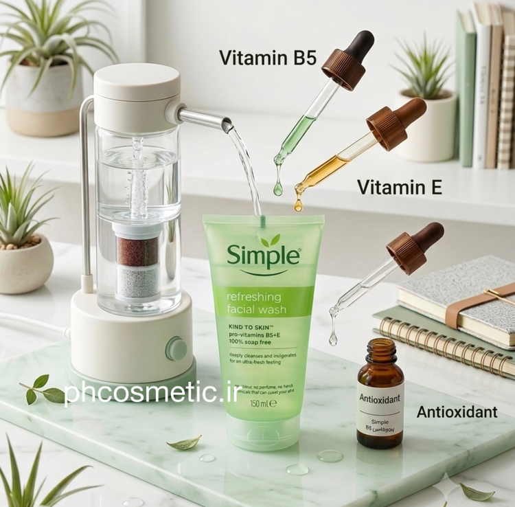 فیس واش ژل شستشوی صورت ویتامینه سیمپل سبز Simple Refreshing Facial Wash