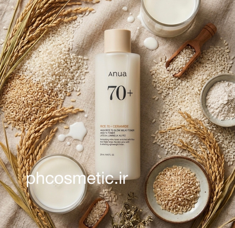 تونر برنج شیر و سرامید +۷۰ آنوا Anua Rice 70 Glow Milky Toner
