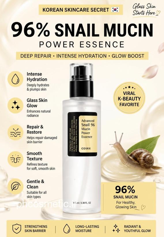 اسنس حلزون ۹۶ پیشرفته کوزارکس COSRX Advanced Snail 96 Mucin Power Essence